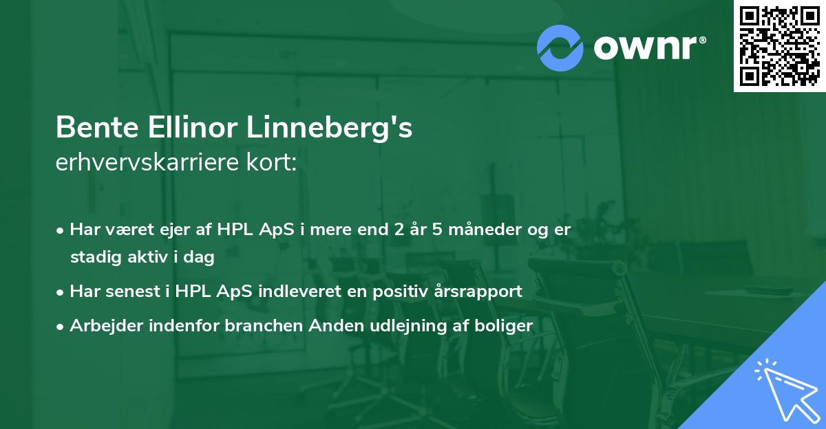 Bente Ellinor Linneberg's erhvervskarriere kort