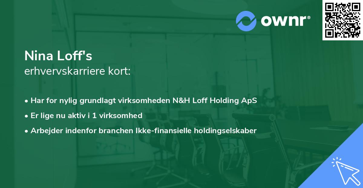 Nina Loff's erhvervskarriere kort