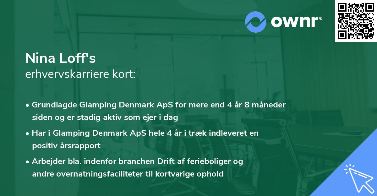 Nina Loff's erhvervskarriere kort