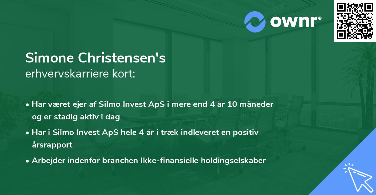 Simone Christensen's erhvervskarriere kort