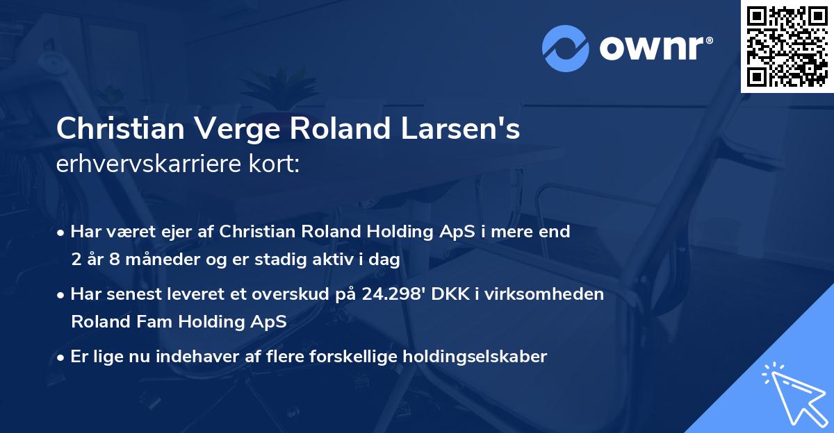 Christian Verge Roland Larsen's erhvervskarriere kort