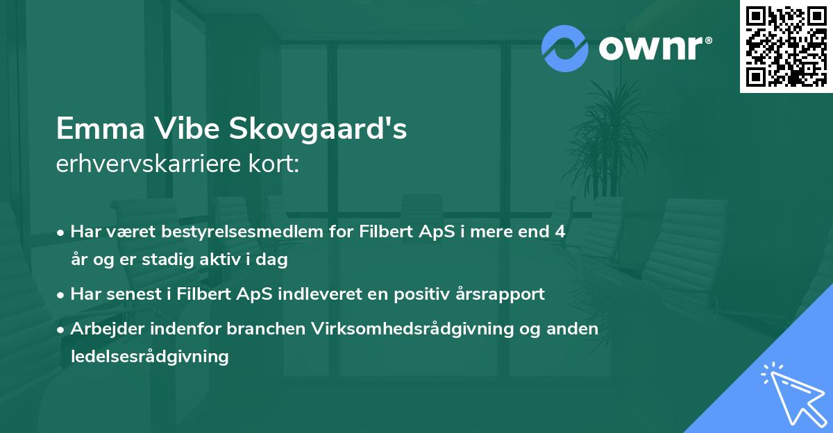 Emma Vibe Skovgaard's erhvervskarriere kort