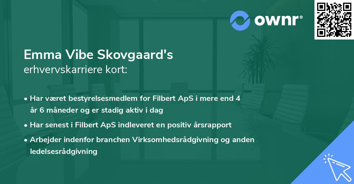 Emma Vibe Skovgaard's erhvervskarriere kort