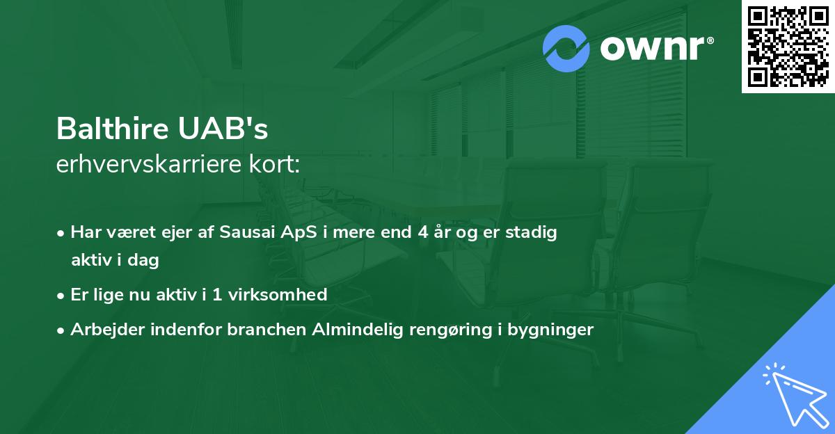 Balthire UAB's erhvervskarriere kort