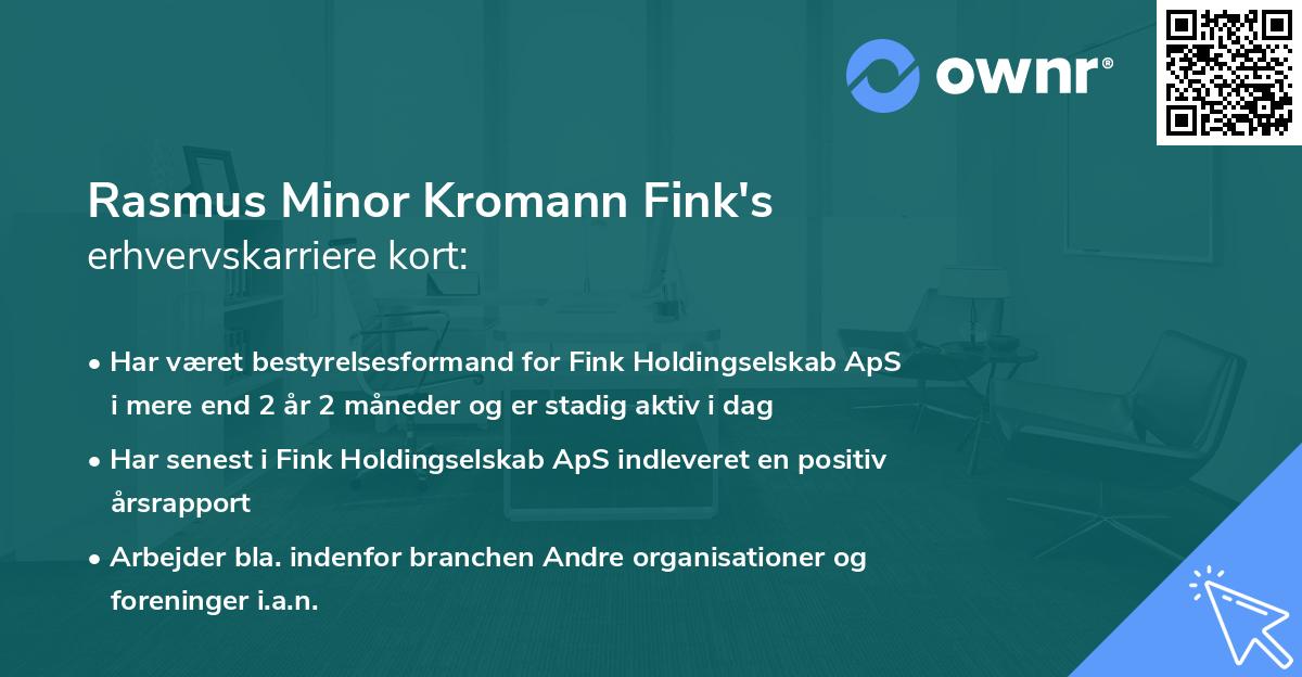 Rasmus Minor Kromann Fink's erhvervskarriere kort