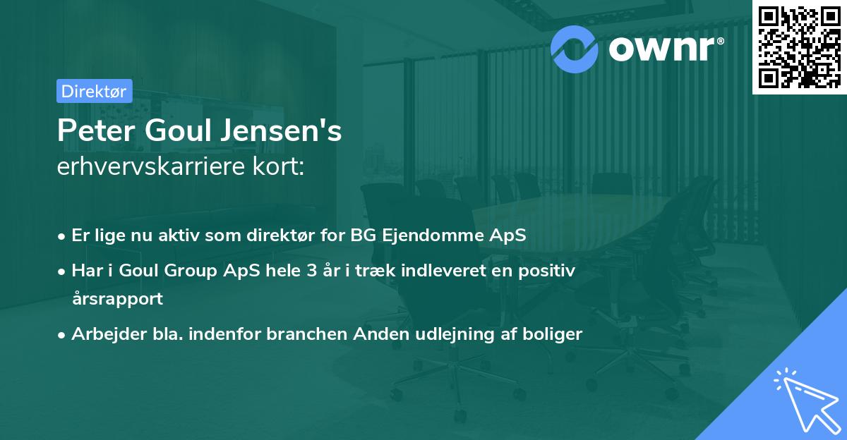 Peter Goul Jensen's erhvervskarriere kort