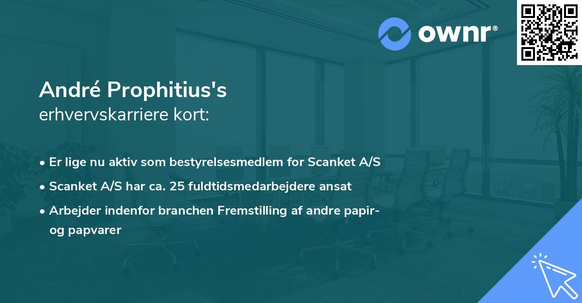 André Prophitius's erhvervskarriere kort
