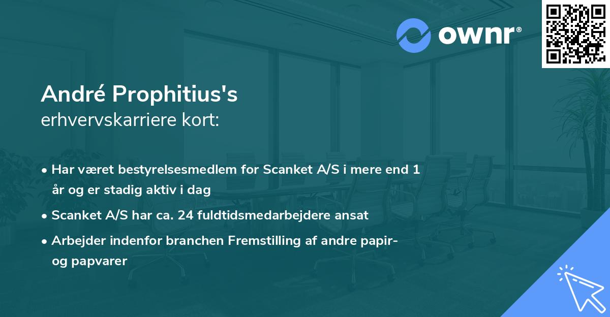 André Prophitius's erhvervskarriere kort