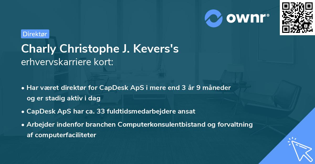 Charly Christophe J. Kevers's erhvervskarriere kort