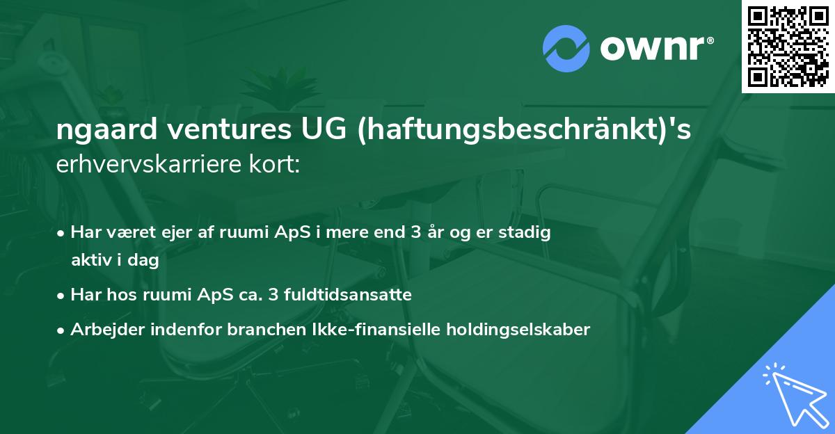 ngaard ventures UG (haftungsbeschränkt)'s erhvervskarriere kort