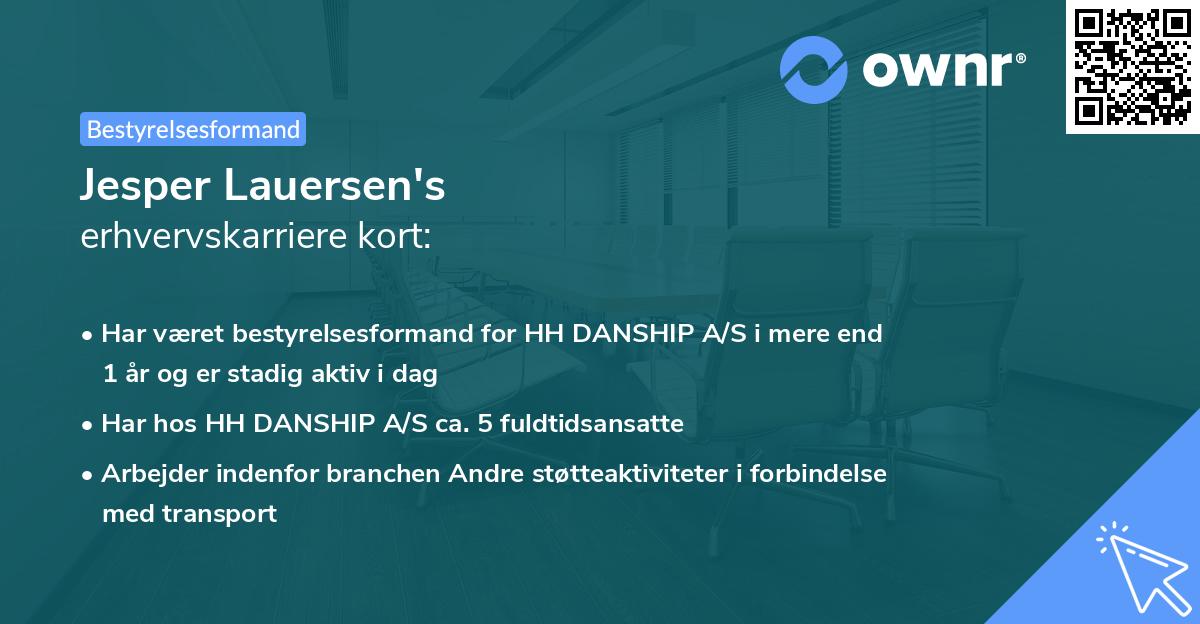 Jesper Lauersen's erhvervskarriere kort