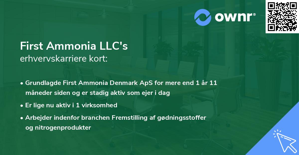 First Ammonia LLC's erhvervskarriere kort