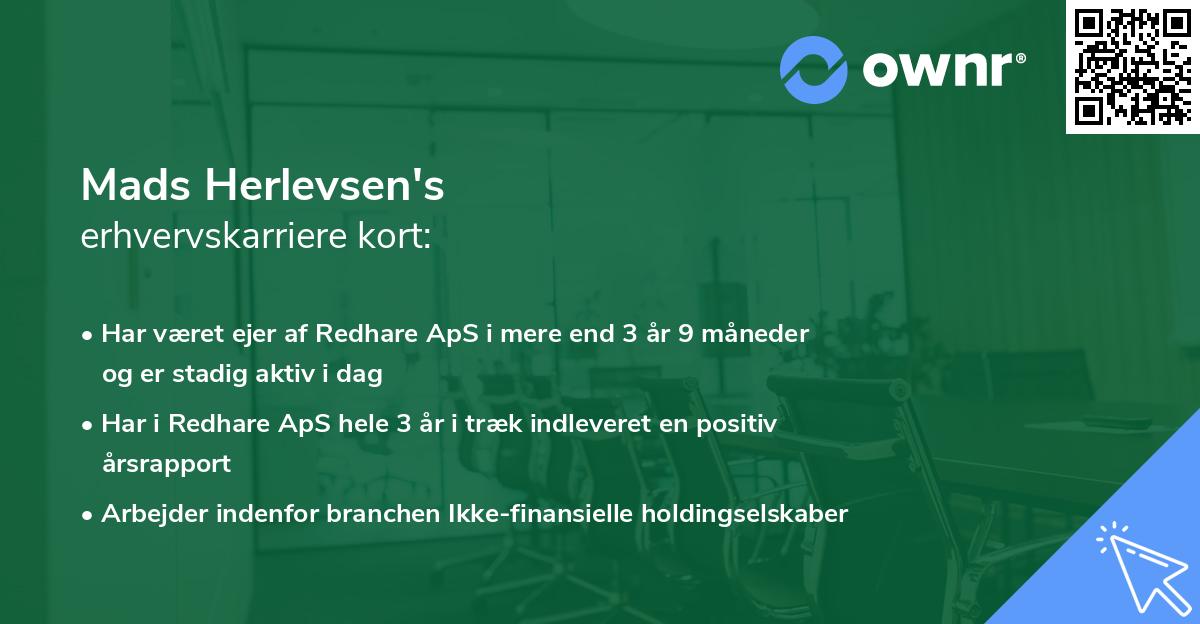 Mads Herlevsen's erhvervskarriere kort