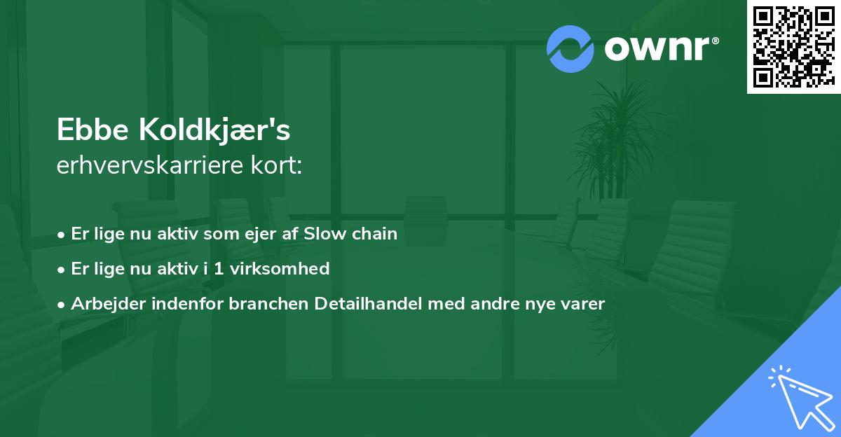 Ebbe Koldkjær's erhvervskarriere kort