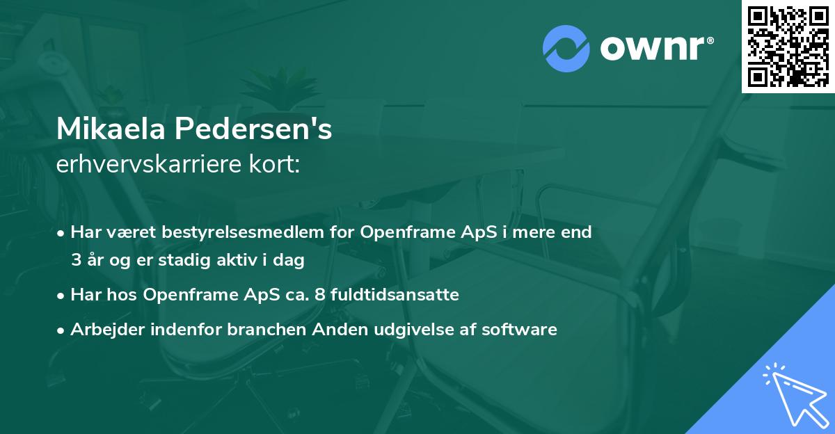 Mikaela Pedersen's erhvervskarriere kort