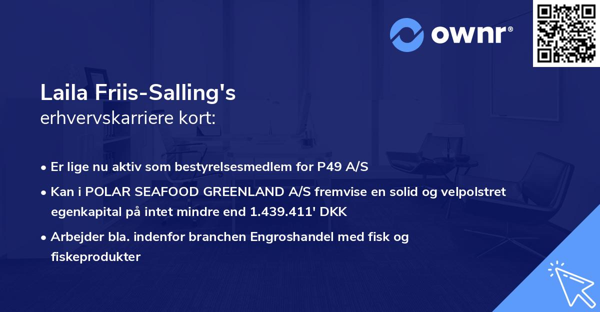 Laila Friis-Salling's erhvervskarriere kort