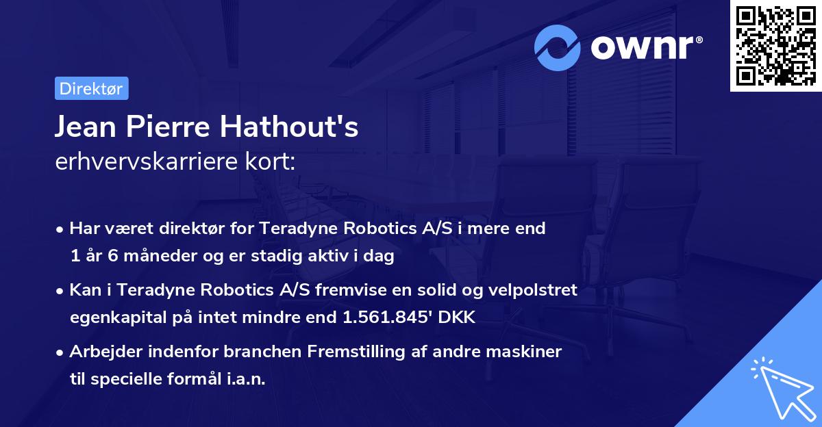 Jean Pierre Hathout's erhvervskarriere kort