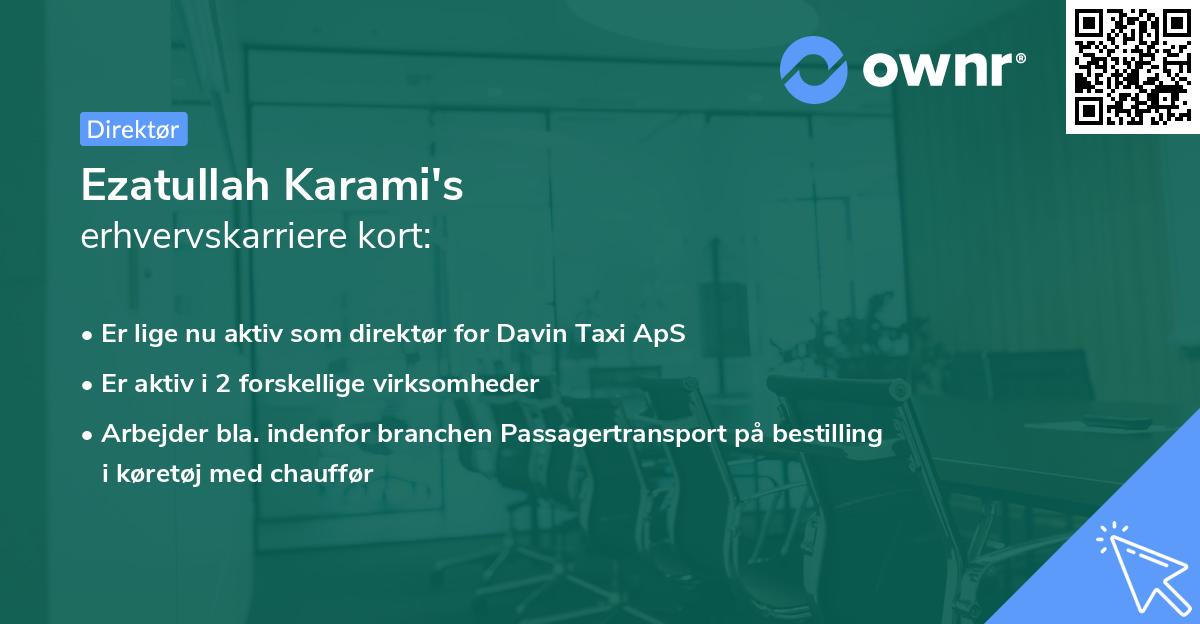 Ezatullah Karami's erhvervskarriere kort