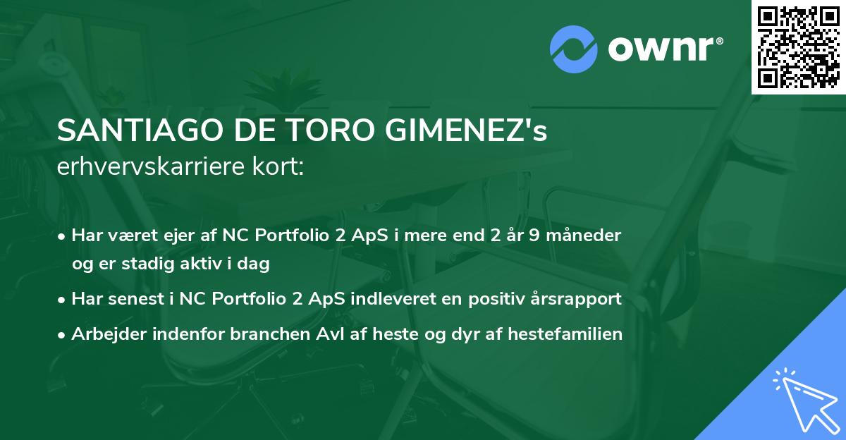 SANTIAGO DE TORO GIMENEZ's erhvervskarriere kort