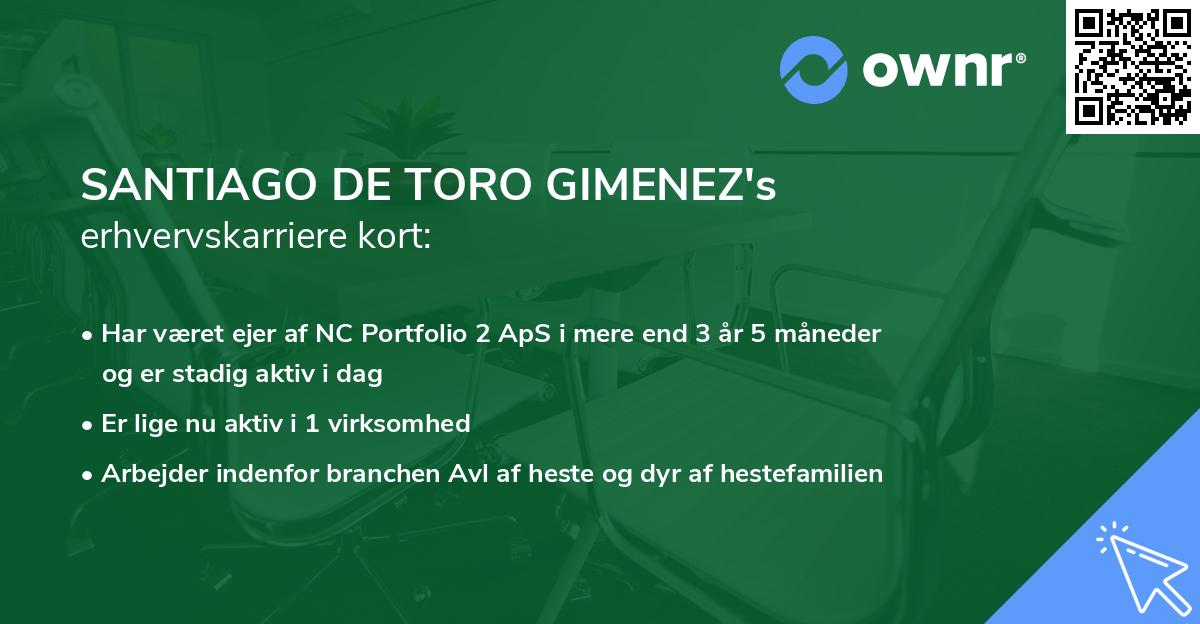 SANTIAGO DE TORO GIMENEZ's erhvervskarriere kort