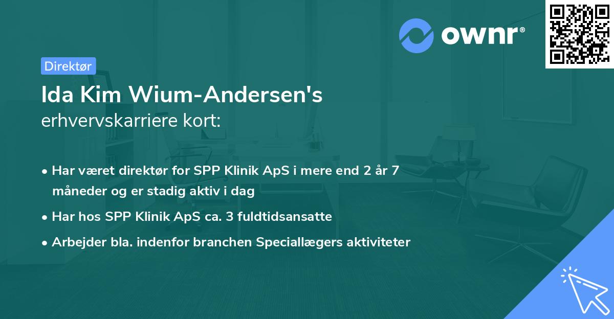 Ida Kim Wium-Andersen's erhvervskarriere kort