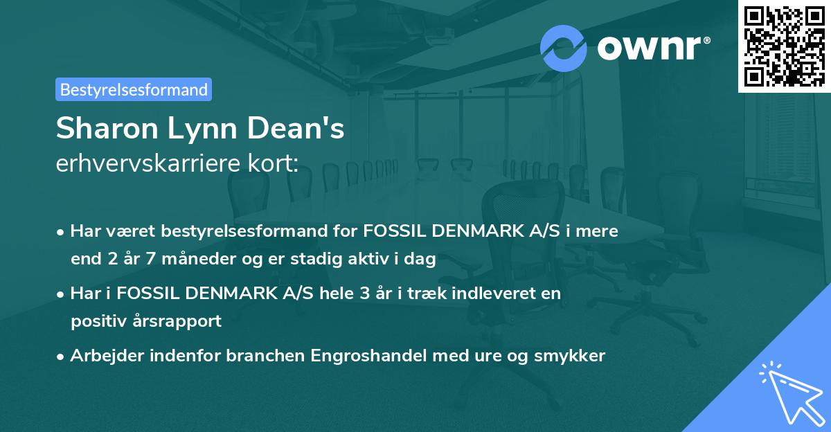 Sharon Lynn Dean's erhvervskarriere kort