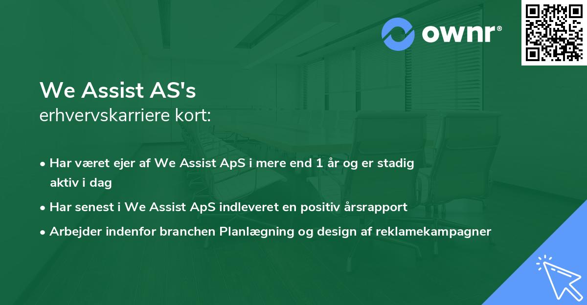 We Assist AS's erhvervskarriere kort
