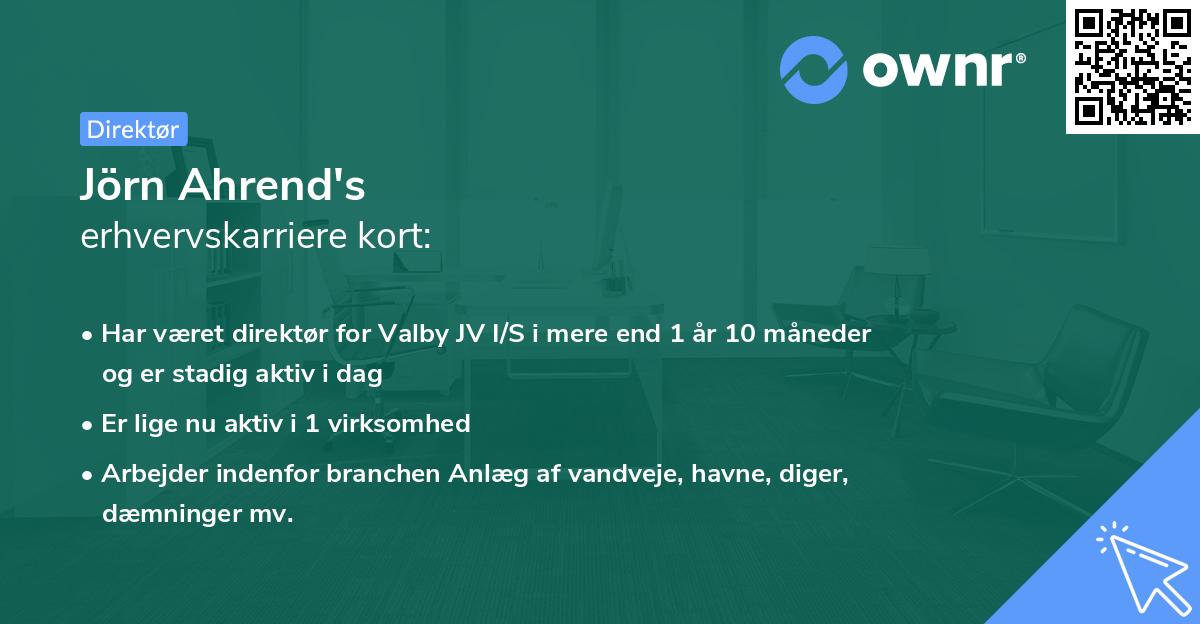 Jörn Ahrend's erhvervskarriere kort