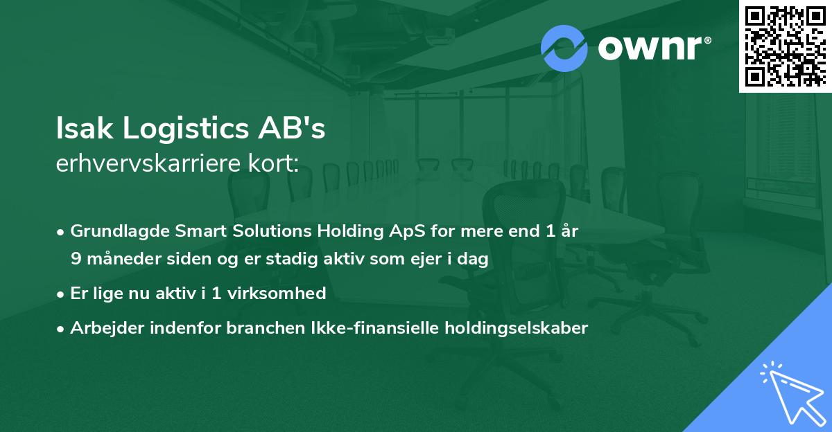 Isak Logistics AB's erhvervskarriere kort