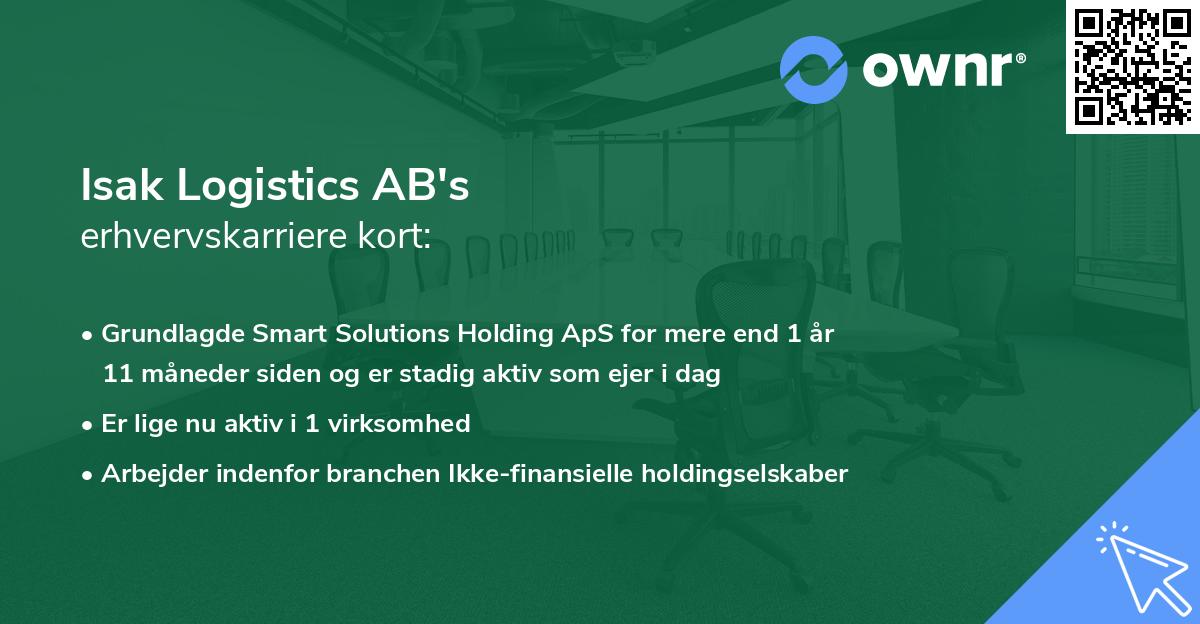 Isak Logistics AB's erhvervskarriere kort