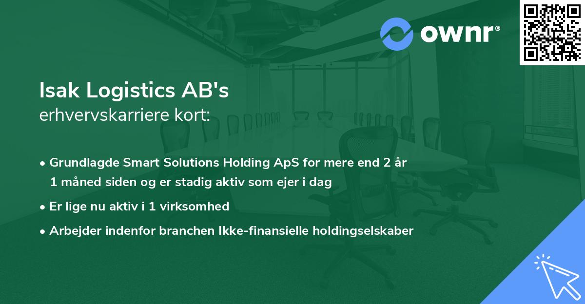 Isak Logistics AB's erhvervskarriere kort