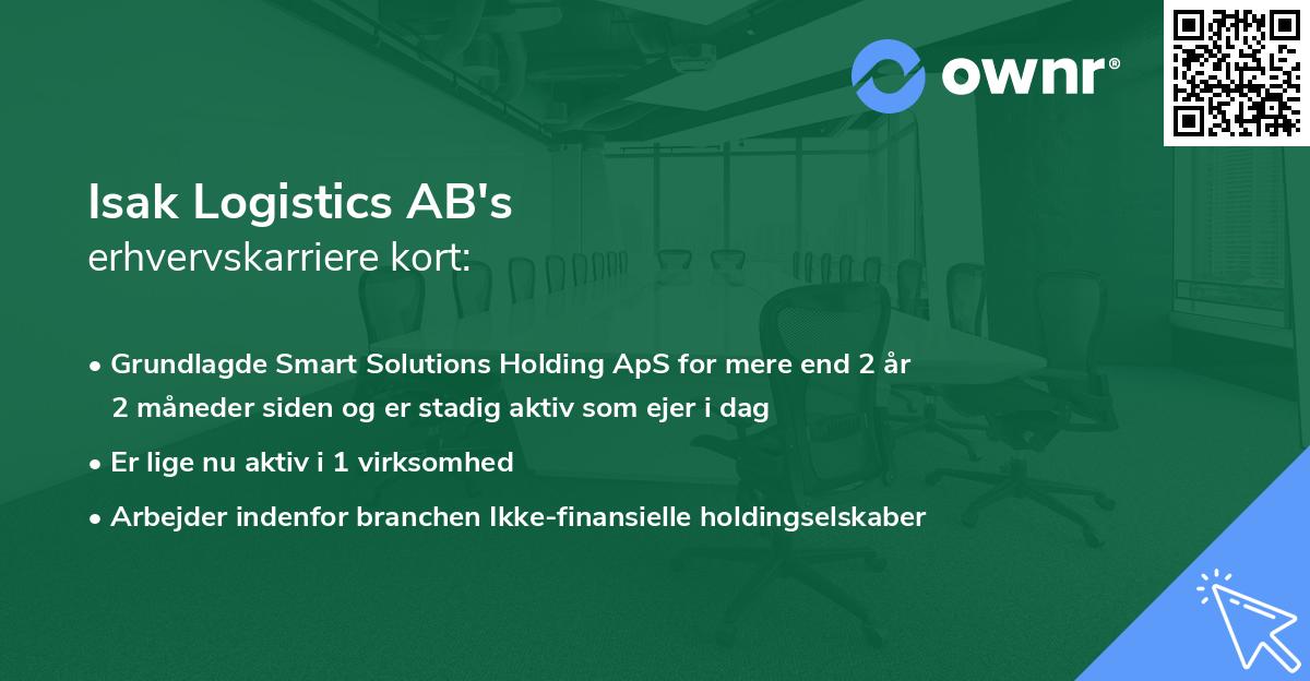 Isak Logistics AB's erhvervskarriere kort