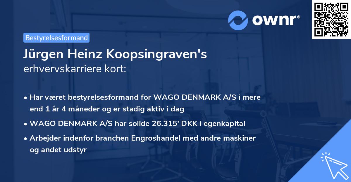 Jürgen Heinz Koopsingraven's erhvervskarriere kort