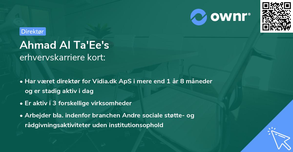 Ahmad Al Ta'Ee's erhvervskarriere kort