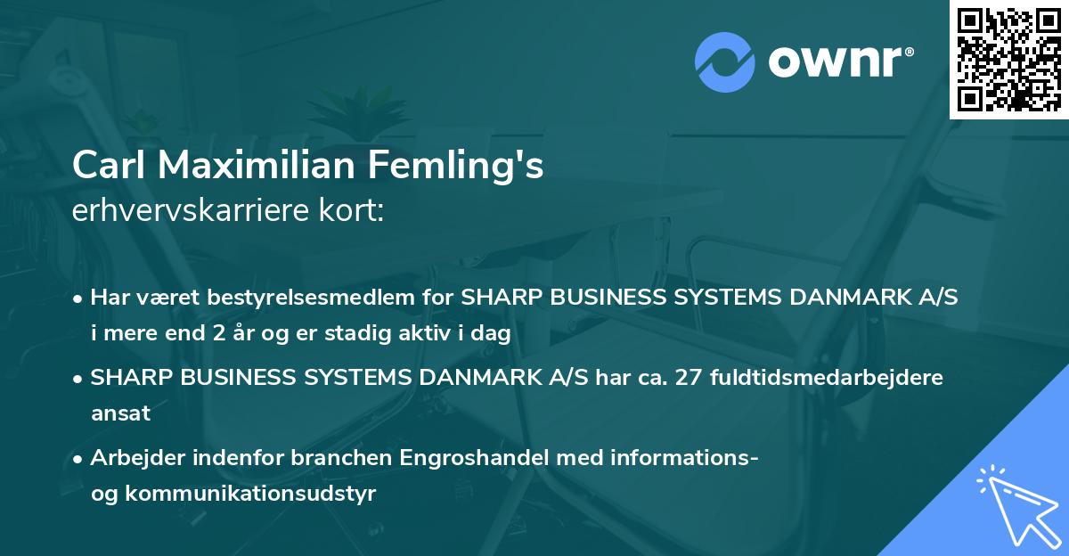 Carl Maximilian Femling's erhvervskarriere kort