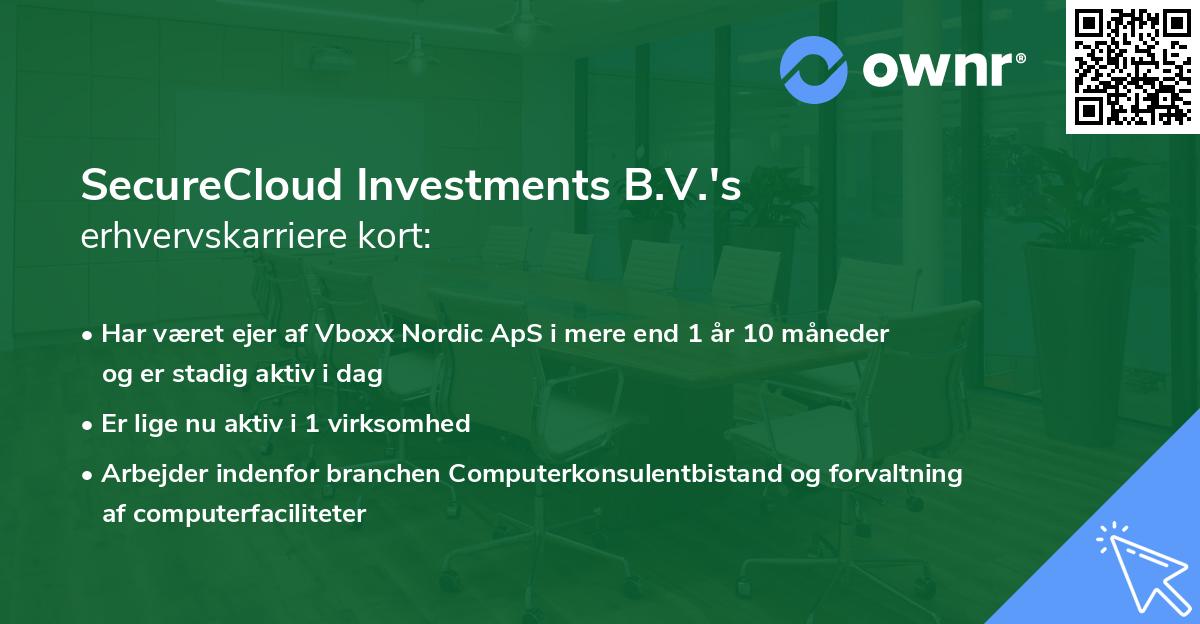 SecureCloud Investments B.V.'s erhvervskarriere kort