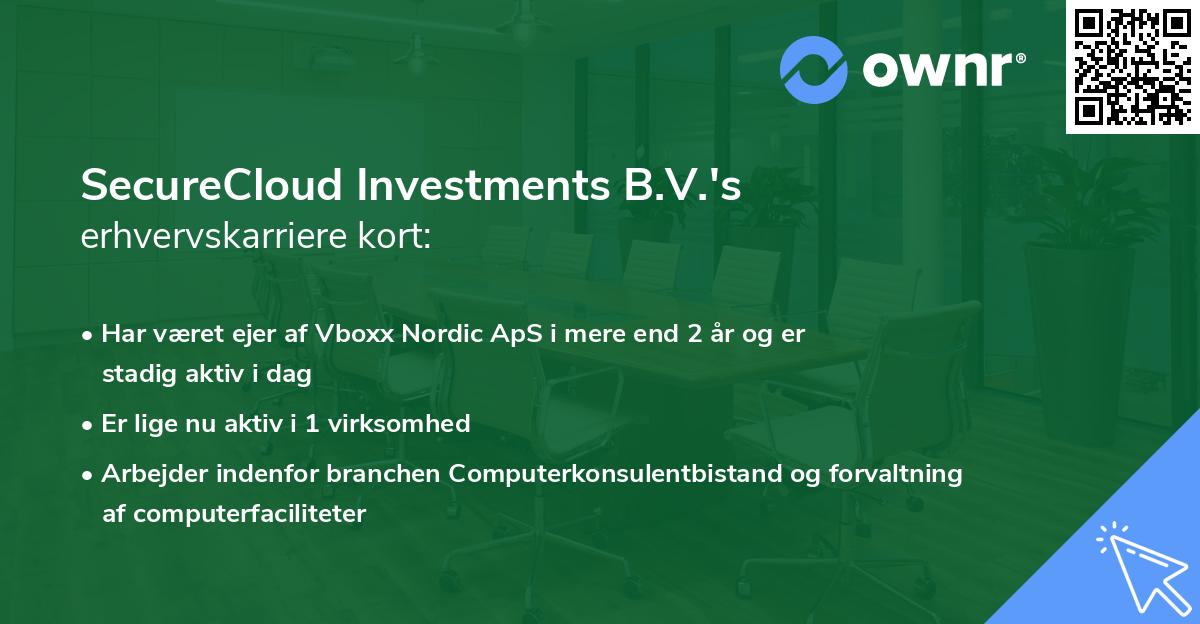 SecureCloud Investments B.V.'s erhvervskarriere kort