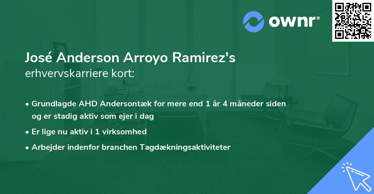 José Anderson Arroyo Ramirez's erhvervskarriere kort