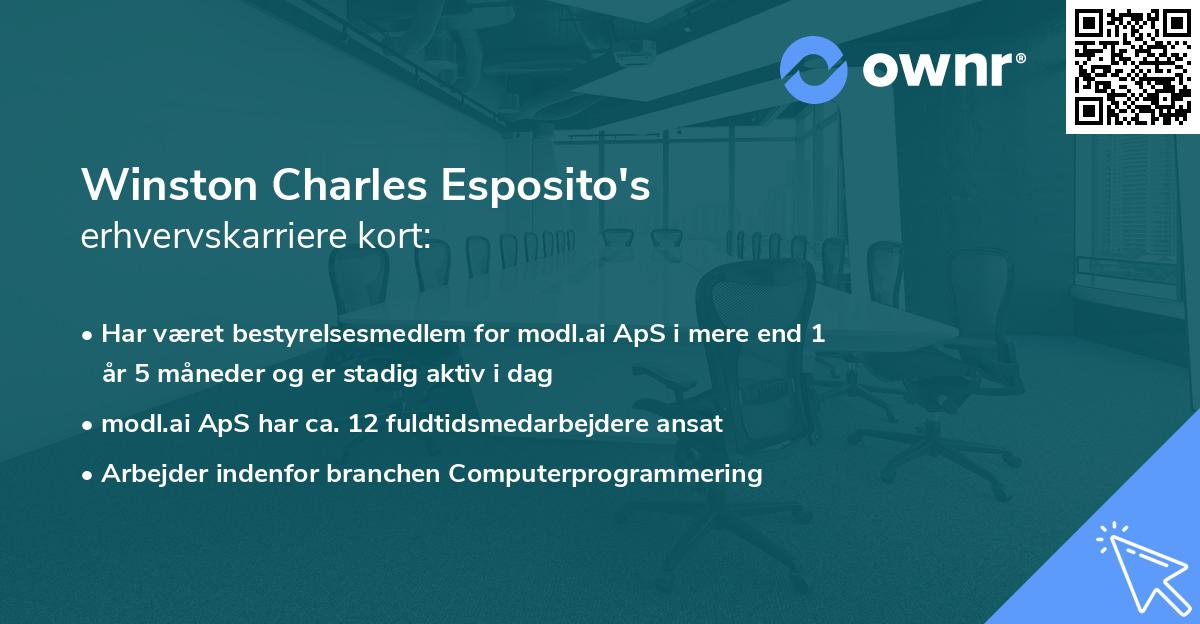 Winston Charles Esposito's erhvervskarriere kort