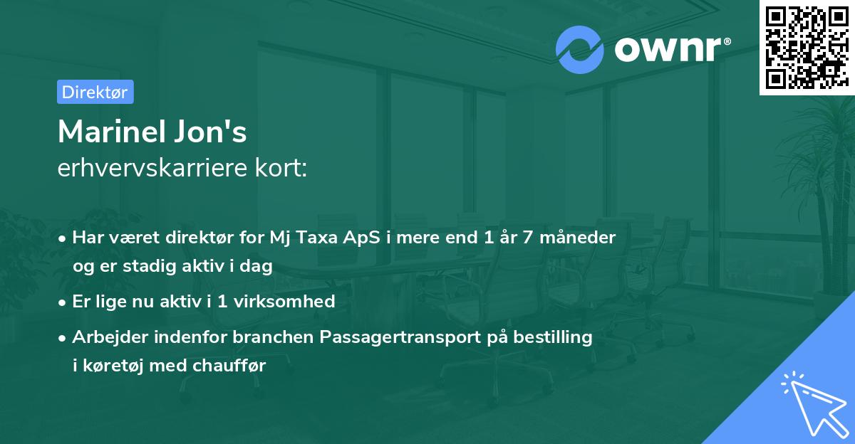 Marinel Jon's erhvervskarriere kort