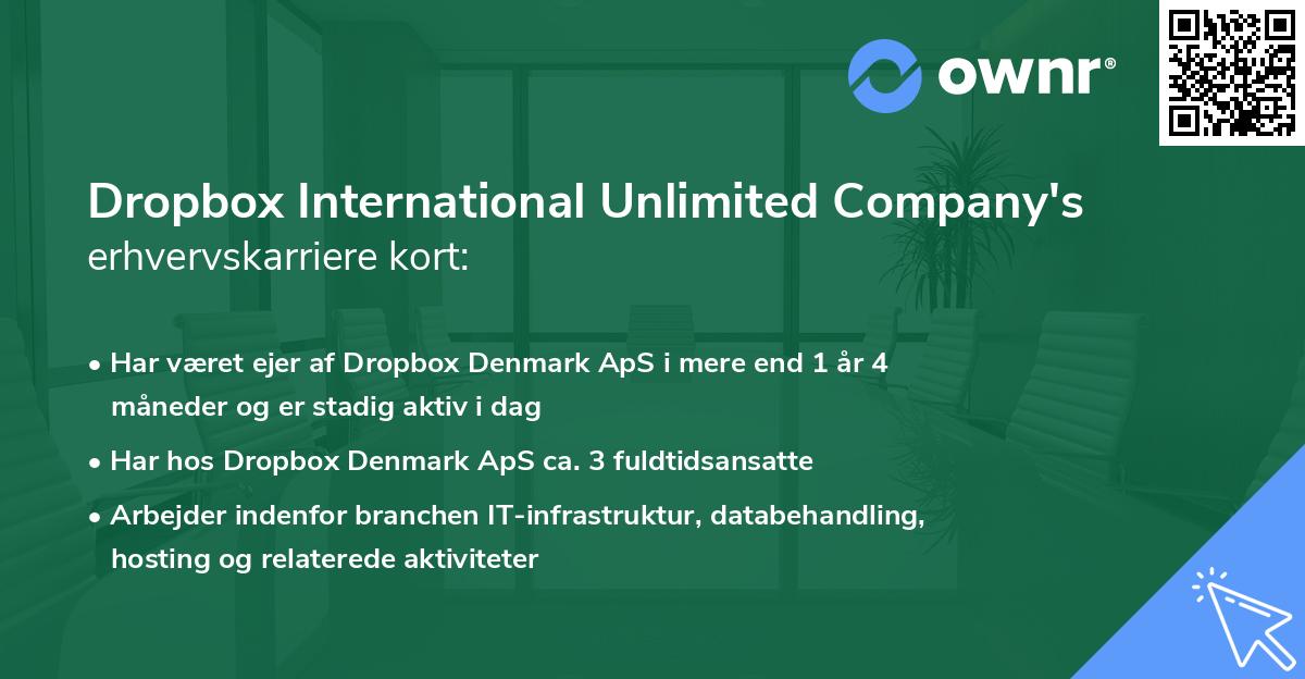 Dropbox International Unlimited Company's erhvervskarriere kort