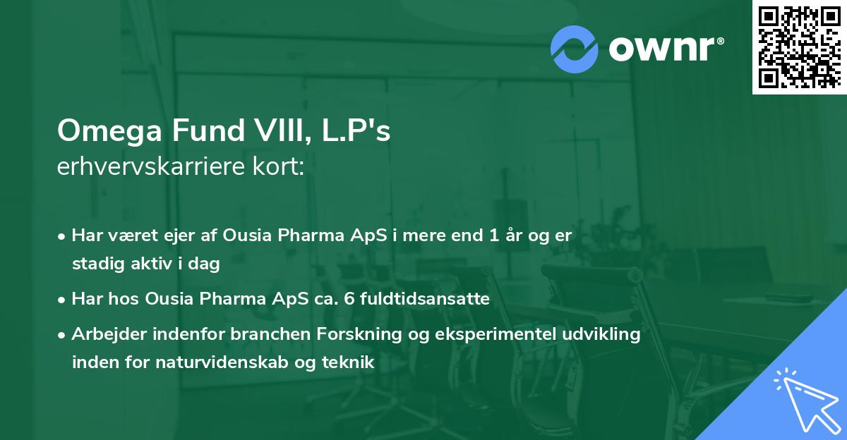 Omega Fund VIII, L.P's erhvervskarriere kort