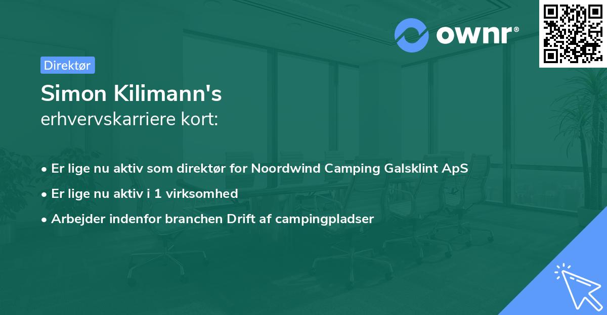 Simon Kilimann's erhvervskarriere kort