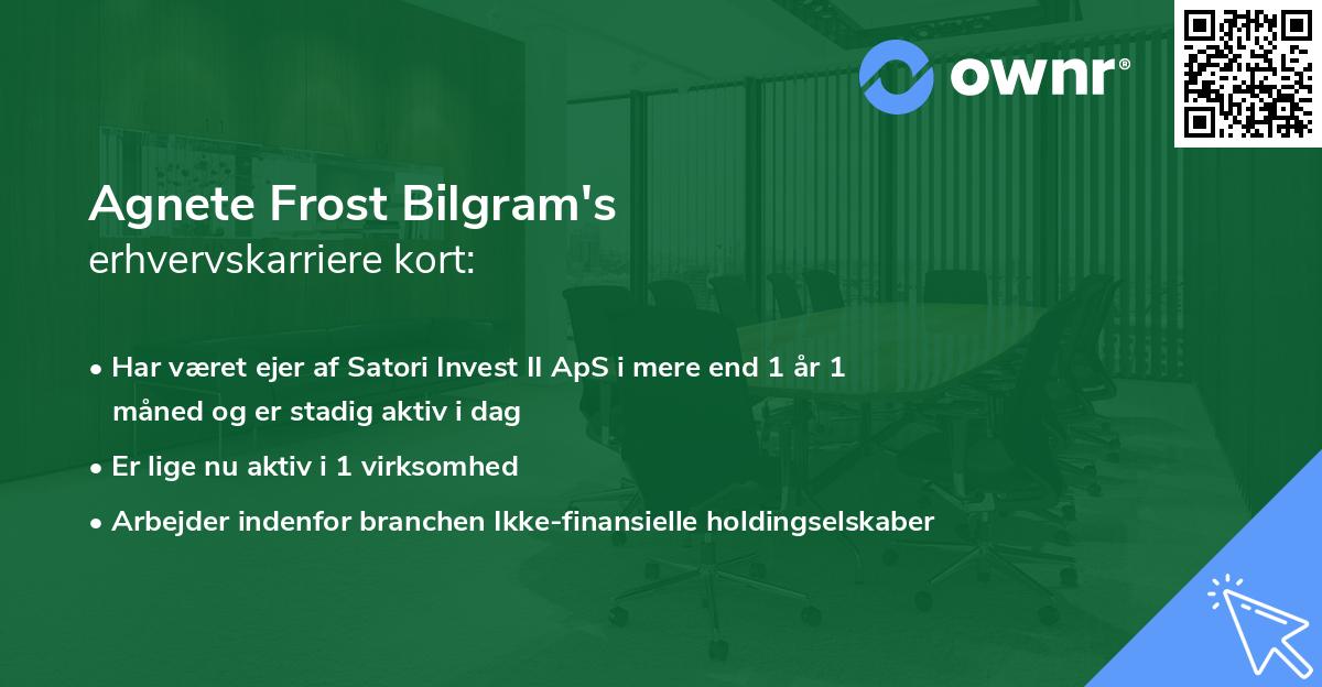 Agnete Frost Bilgram's erhvervskarriere kort