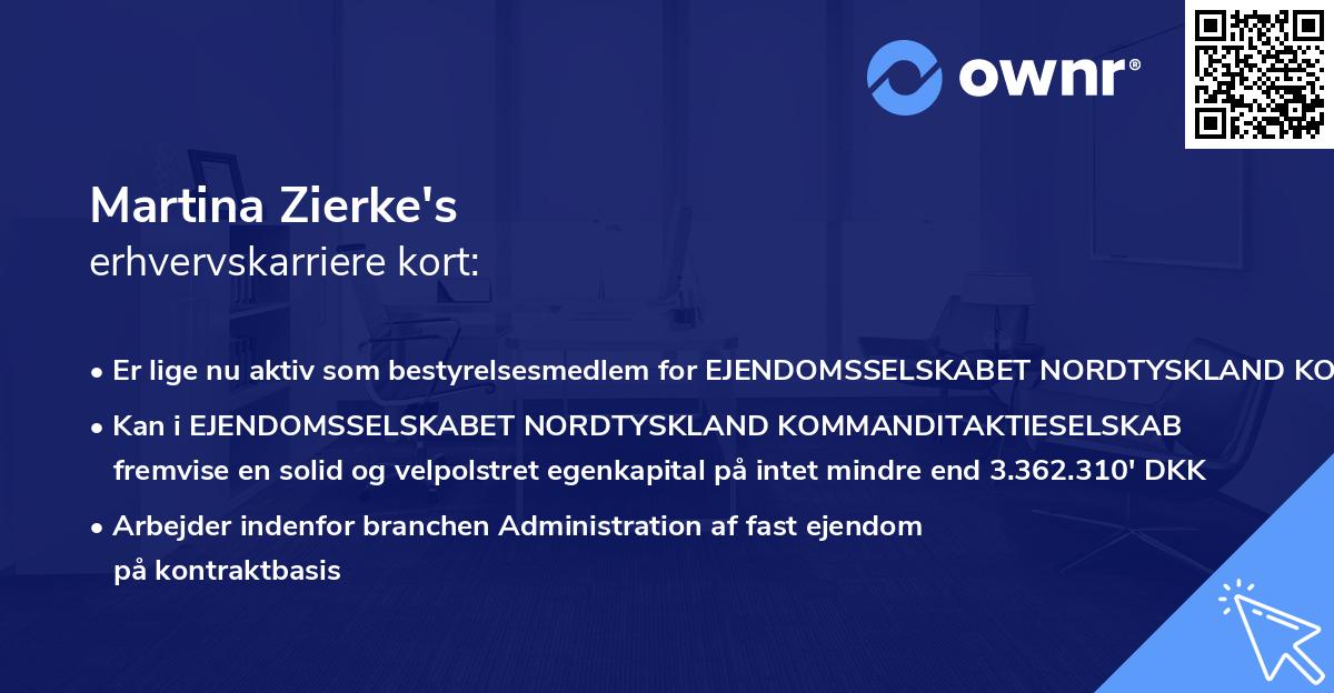 Martina Zierke's erhvervskarriere kort