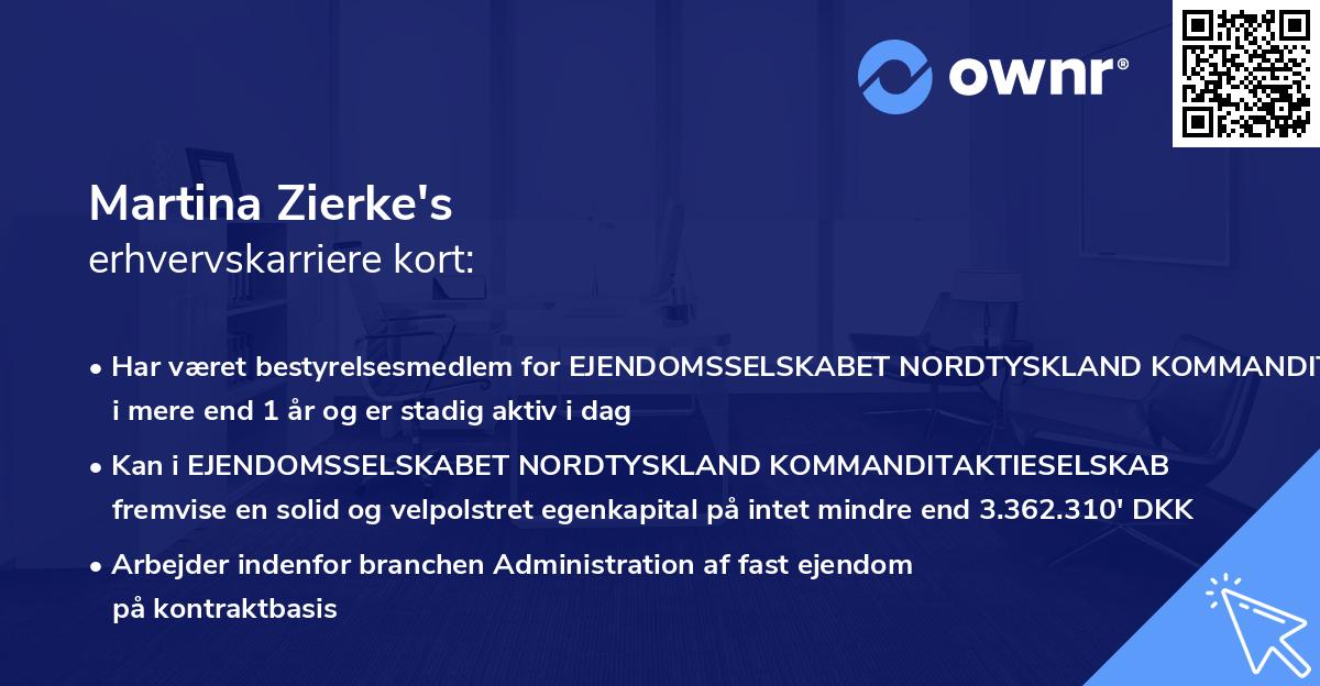 Martina Zierke's erhvervskarriere kort