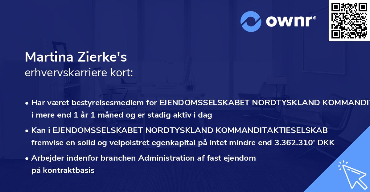 Martina Zierke's erhvervskarriere kort