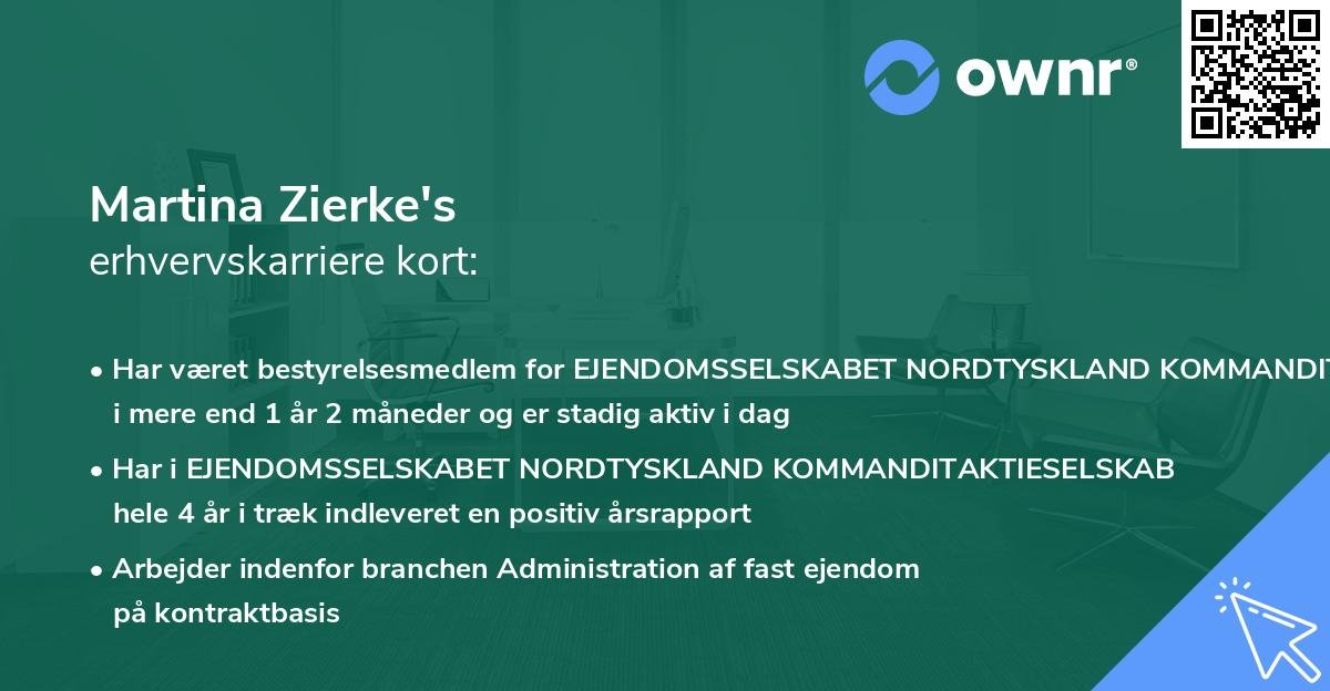 Martina Zierke's erhvervskarriere kort