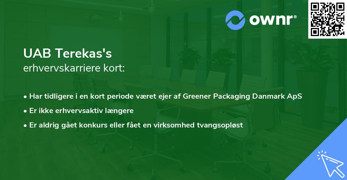 UAB Terekas's erhvervskarriere kort