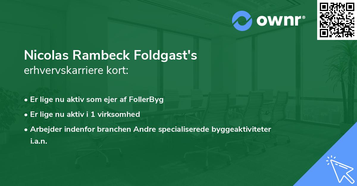 Nicolas Rambeck Foldgast's erhvervskarriere kort